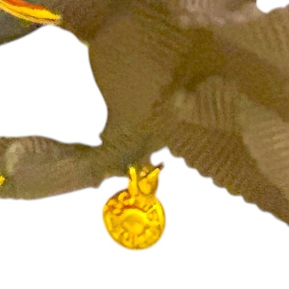 J crew teal resin oval link & tie black ribbon Necklace marked - Picture 7 of 7